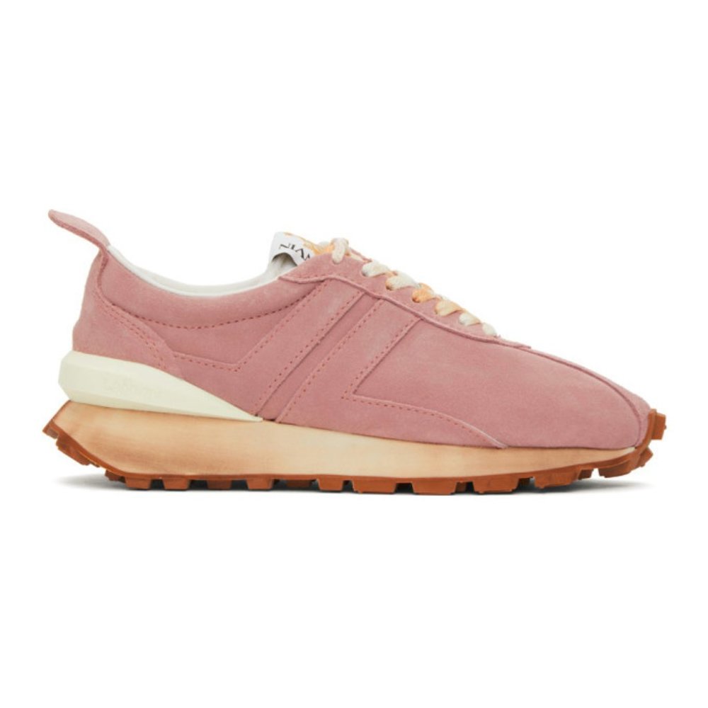 Lanvin Bumper Pink Suede Sneakers